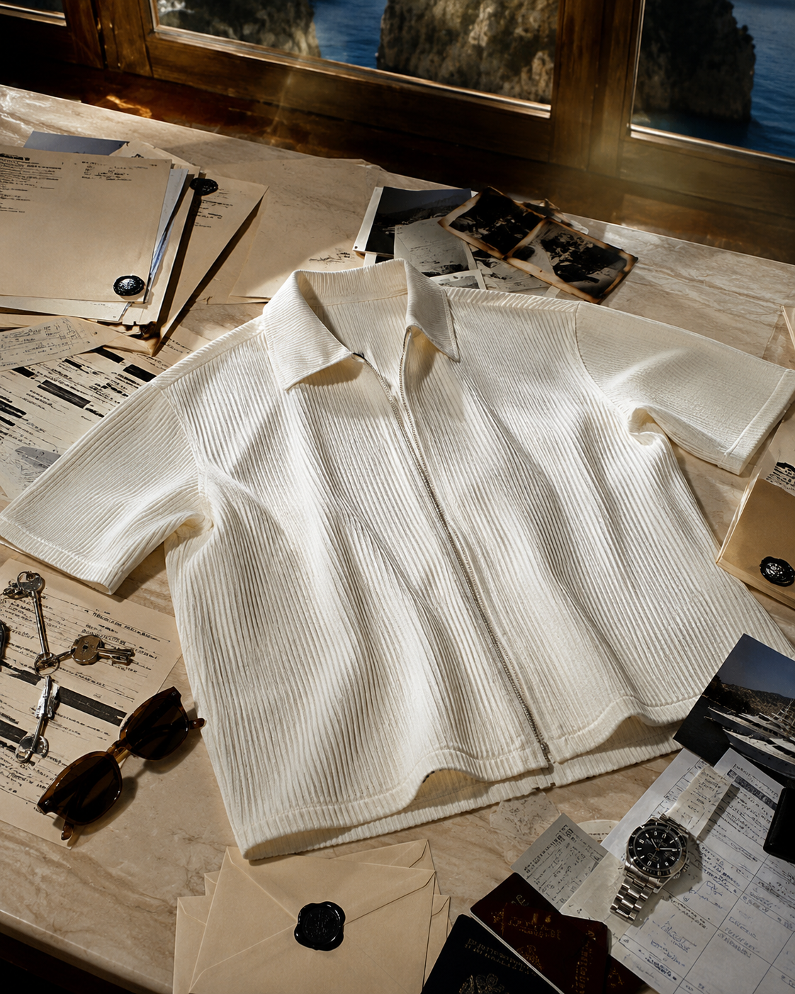 Camisa Seoul Pleated Zip