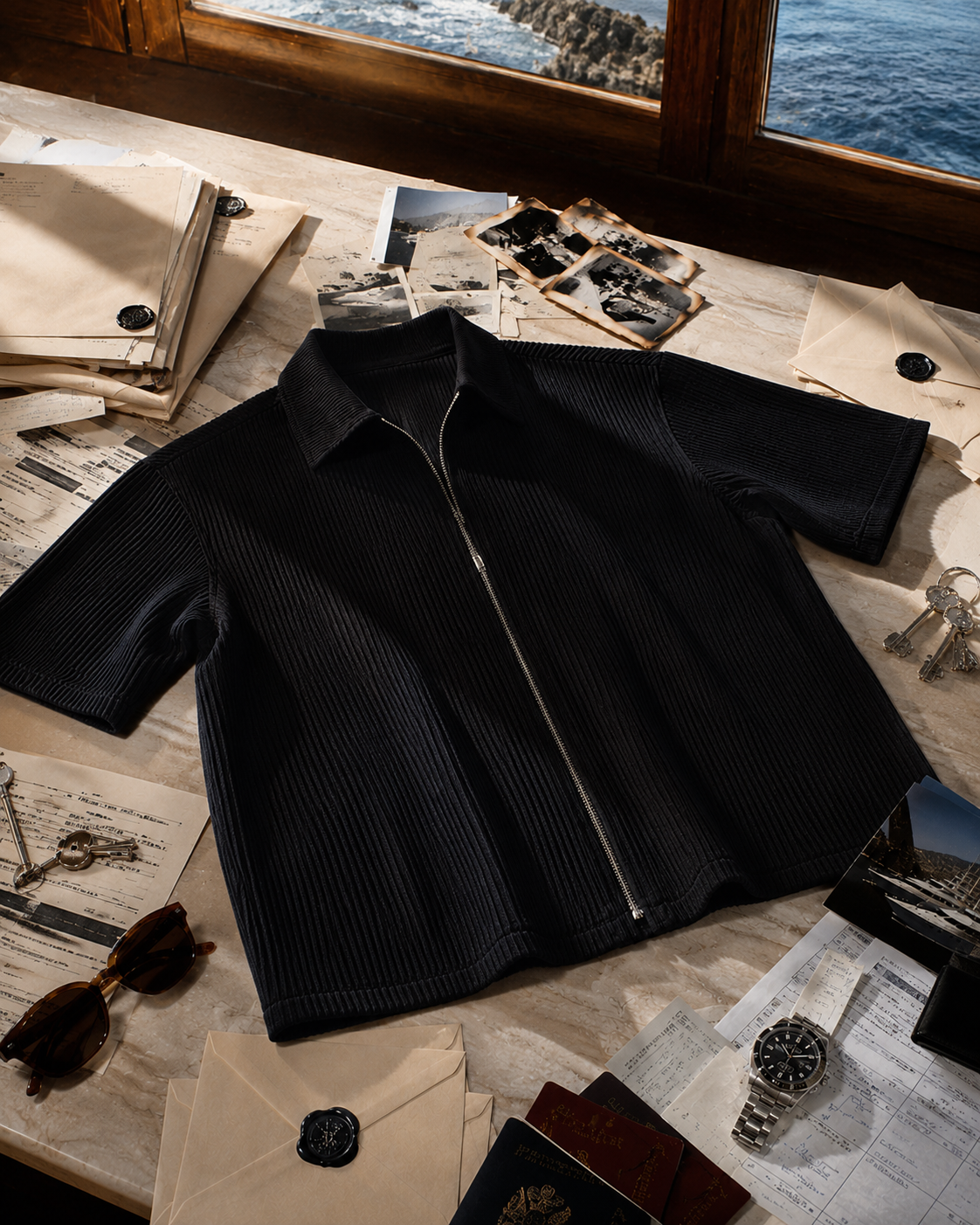 Camisa Seoul Pleated Zip